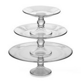 Libbey Selene 3 Tier Glass Footed Platter