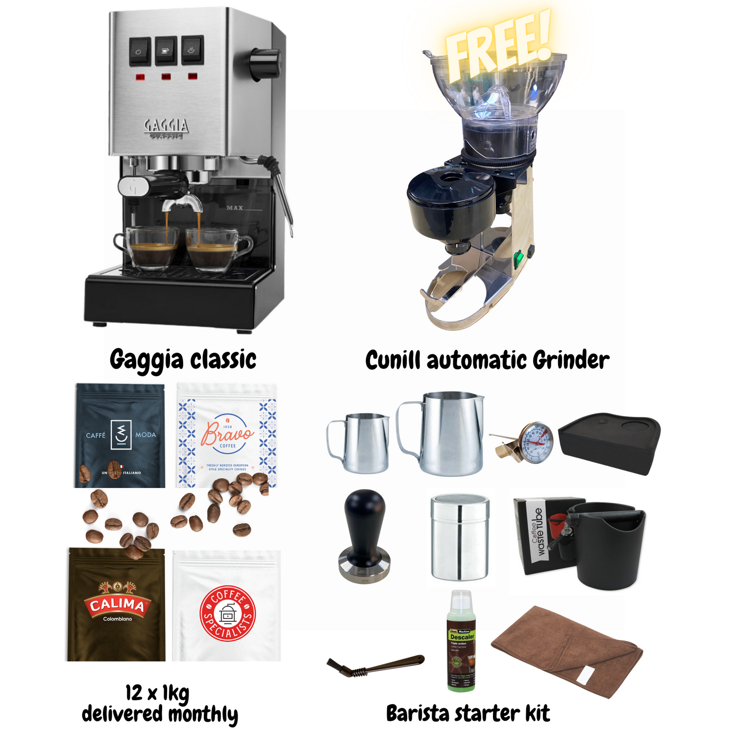 Beginner Espresso Machine and Grinder Bundle