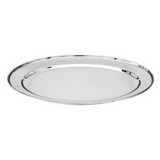Platter Oval Stainless Steel Rolled Edge